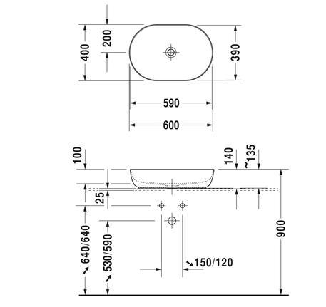 Lavabo đặt bàn Luv 588.45.181